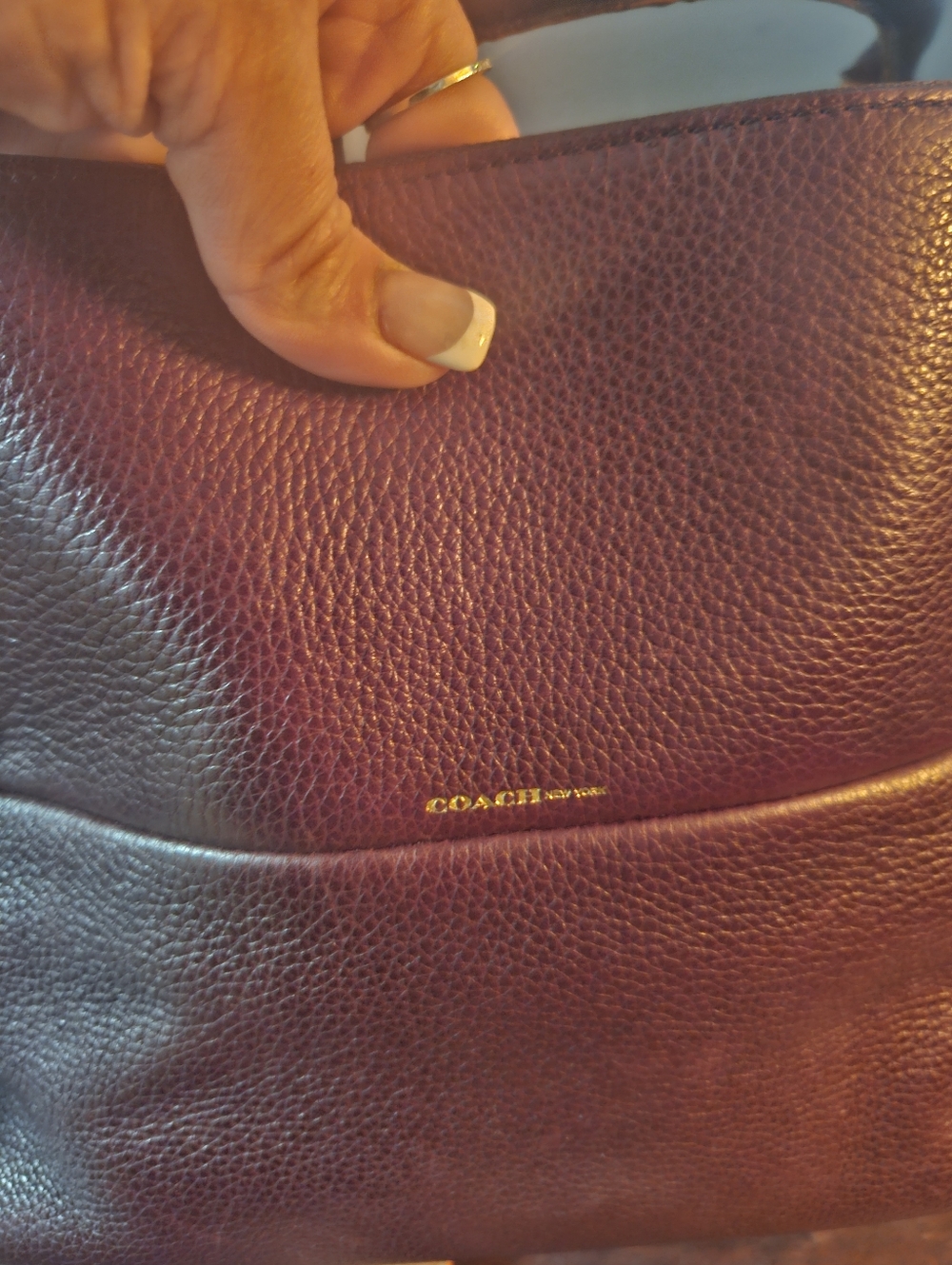 Coach Borough Pebbled Leather in Oxblood Burgundy - Picture 2 of 15